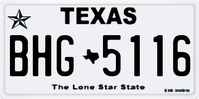 TX license plate BHG5116