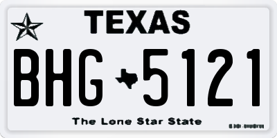 TX license plate BHG5121
