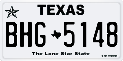 TX license plate BHG5148
