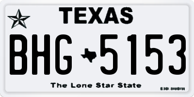TX license plate BHG5153