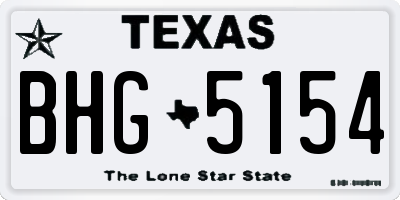 TX license plate BHG5154