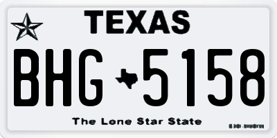 TX license plate BHG5158