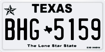 TX license plate BHG5159