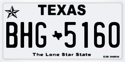 TX license plate BHG5160