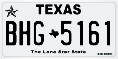 TX license plate BHG5161