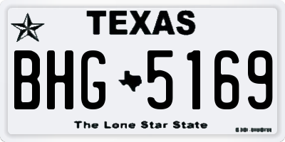TX license plate BHG5169