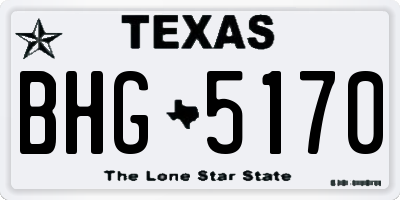 TX license plate BHG5170