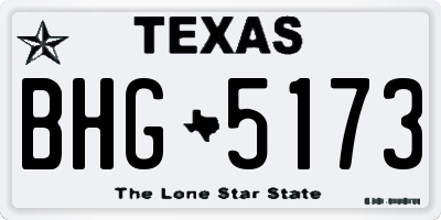 TX license plate BHG5173