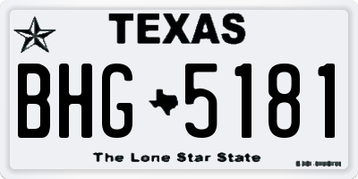 TX license plate BHG5181