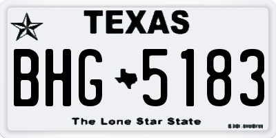 TX license plate BHG5183