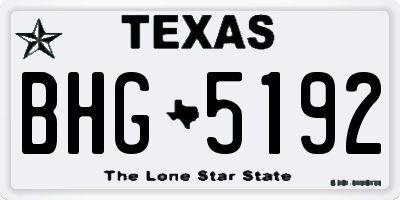 TX license plate BHG5192