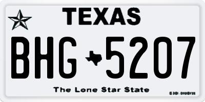 TX license plate BHG5207