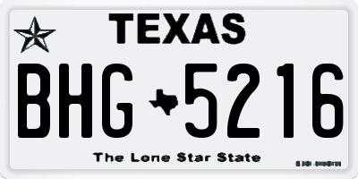 TX license plate BHG5216