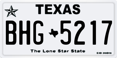 TX license plate BHG5217