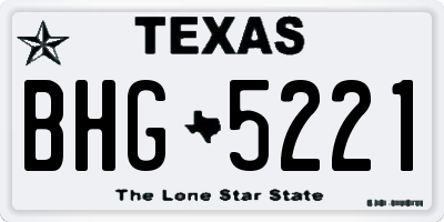 TX license plate BHG5221