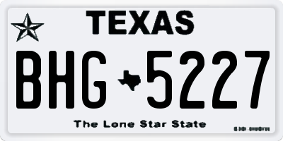 TX license plate BHG5227