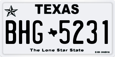 TX license plate BHG5231