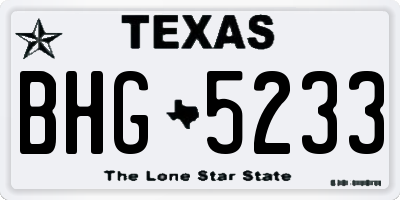 TX license plate BHG5233