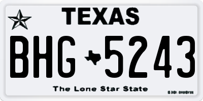 TX license plate BHG5243