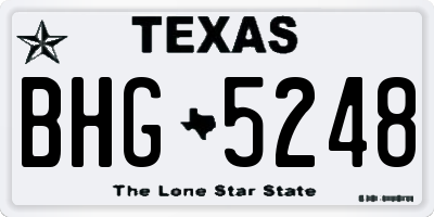 TX license plate BHG5248