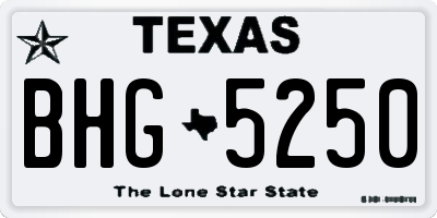TX license plate BHG5250