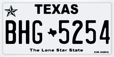 TX license plate BHG5254