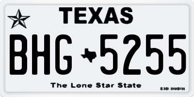 TX license plate BHG5255