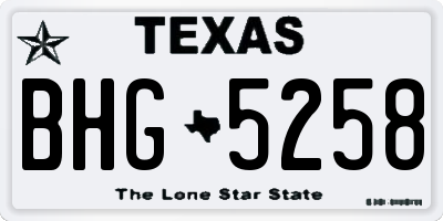TX license plate BHG5258