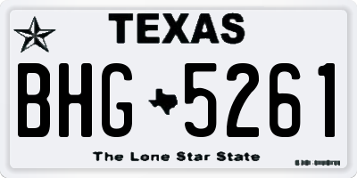 TX license plate BHG5261