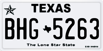 TX license plate BHG5263