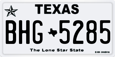 TX license plate BHG5285