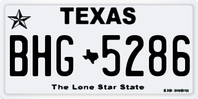 TX license plate BHG5286