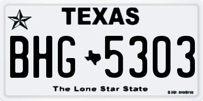 TX license plate BHG5303