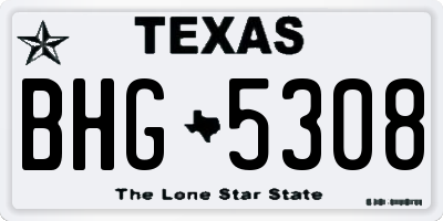TX license plate BHG5308