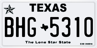 TX license plate BHG5310