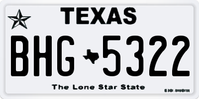 TX license plate BHG5322