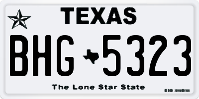TX license plate BHG5323