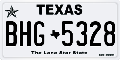 TX license plate BHG5328