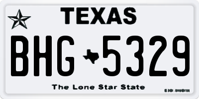 TX license plate BHG5329