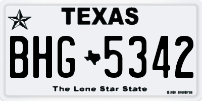 TX license plate BHG5342