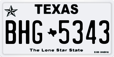TX license plate BHG5343