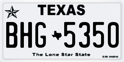TX license plate BHG5350