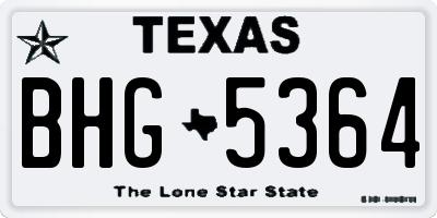 TX license plate BHG5364