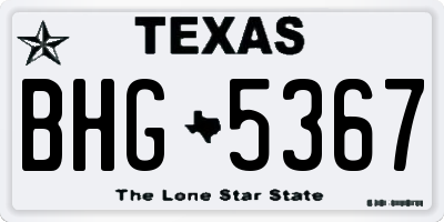 TX license plate BHG5367