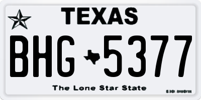 TX license plate BHG5377