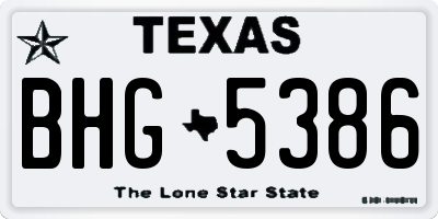 TX license plate BHG5386