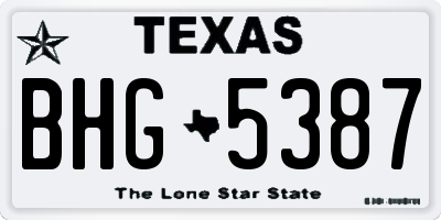 TX license plate BHG5387