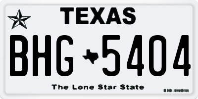 TX license plate BHG5404