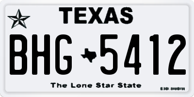 TX license plate BHG5412