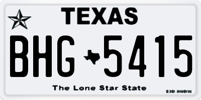 TX license plate BHG5415
